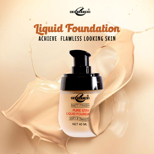 Christine Pure Stay Liquid Foundation – Matte Finish (40ml)